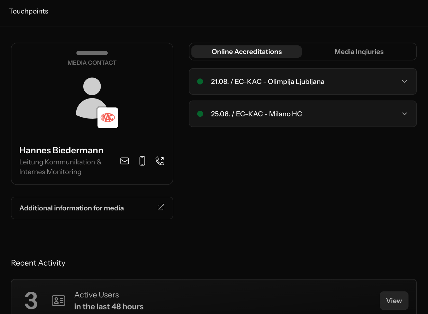 Preview of PRESSROOM Touchpoints